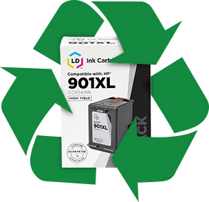 LD product box and recycling symbol